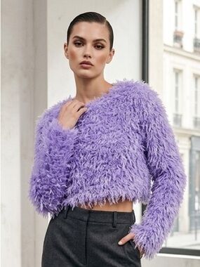 Zara Feather Effect Sweatshirt Sweater